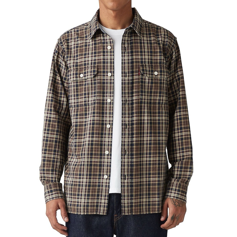 Levi's Plaid Button Relaxed Up Top Classic‎ Worker Long Sleeve Shirt Albany XL